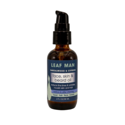 Leaf Man Sandalwood and Cypress Face, Skin & Beard Oil