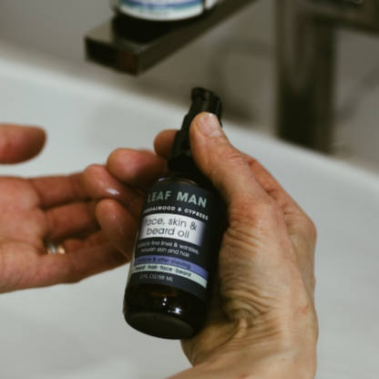 Leaf Man Sandalwood and Cypress Face, Skin & Beard Oil - Image 2
